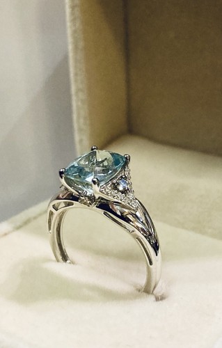 14ct aquamarine diamond - , &