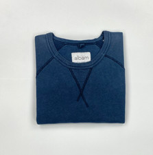 Men's Dark Dusty Blue Albam Sweatshirt Medium M Cotton Hemp Crewneck Boxy B/C