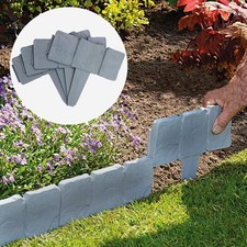 10-100 PCS Garden Edging Border Lawn Edging Cobbled Stone Effect Plant Hammer In