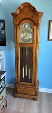 Howard Miller Grandfather Clock Original Owner 1979 Carved Oak Well-maintained