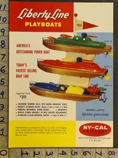 1953 LIBERTY LINE PLAYBOAT POWER WOOD HULL NY-CAL NAUTICAL MODEL 2pg TOY AD TS26