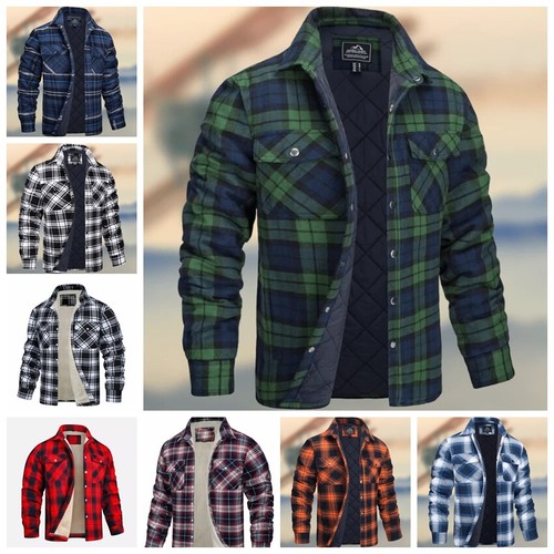 New men plaid work jacket - work,