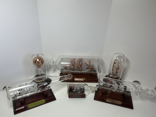 Glass ship bottle bundle x6 - glass, in