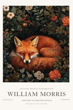 William Morris Vintage Red Fox Cotton Prints Exhibition Wall Art Poster Print