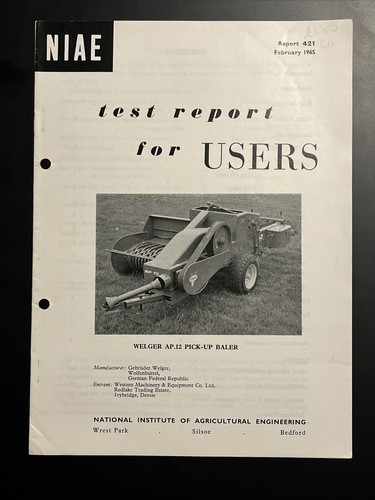 Niae test report welger - report,