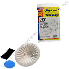 VAX VACUUM DUST BAGS & FILTER
