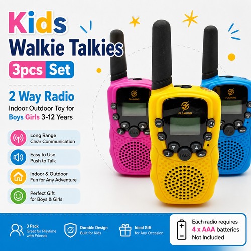 Kids walkie talkies - talkies, 3pcs
