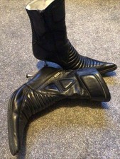 Harley Davidson Womens Black Leather Boots Size 3 Stiletto Heels