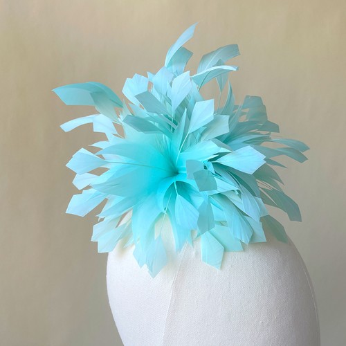 Mint green feather - green, fascinator
