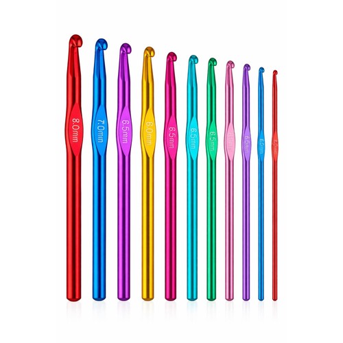 Aluminium crochet hook set - aluminium,