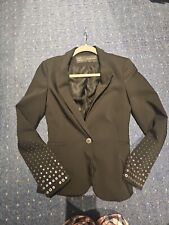 Zara Black Blazer Jacket With Studded Sleeves. Size XS. V