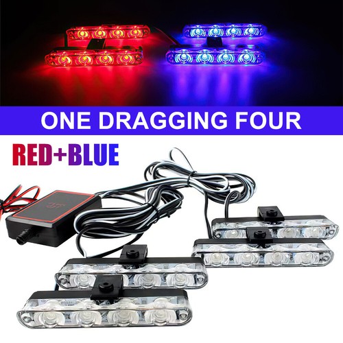 Led red blue police - red,