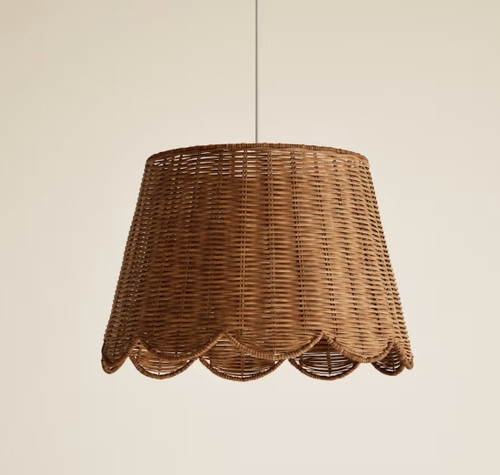 Wicker scallop lamp - lamp, shade