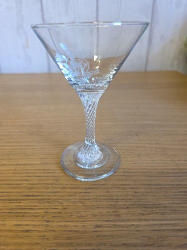 Babycham twisted stem glass - twisted,