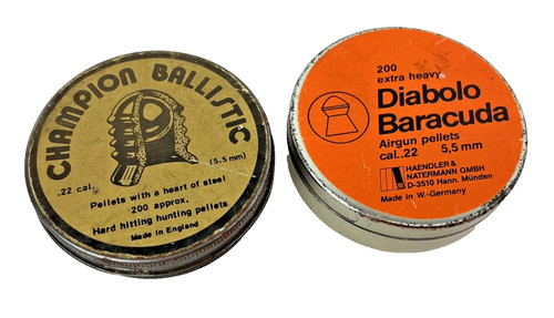 Vintage airgun pellet tins - x,