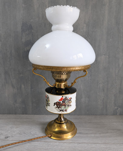 Vintage brass ceramic table - brass,