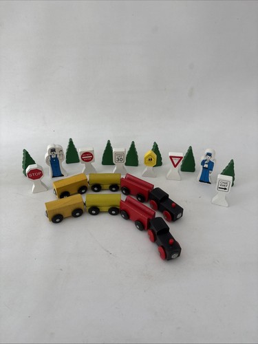Wooden train set accessories - wooden,