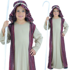 Child Shepherd Fancy Dress Costume Christmas Joseph Innkeeper Nativity Kids Outf