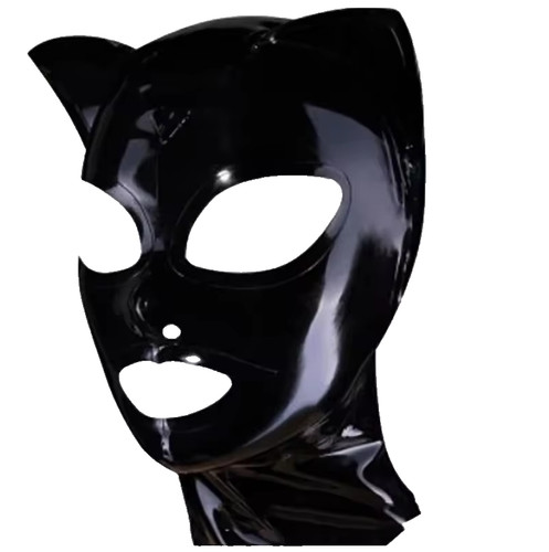 Unisex black latex rubber - latex, cat