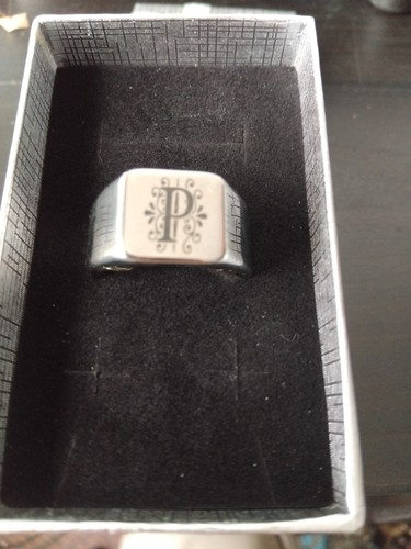 Men square signet ring - signet,