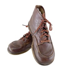 Polly Parrot Vintage Oxford High Top Childrens Boots Brown Leather Shoes