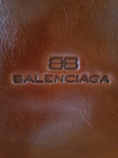 Balenciaga Brown Leather Laptop Briefcase Work Bag