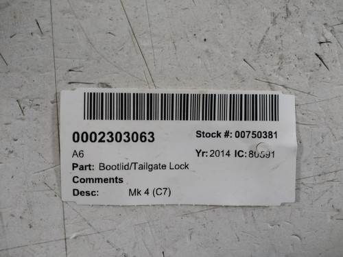 Audi tailgate boot lock - audi,