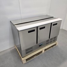 Saladette Counter Fridge 368L Gastro Bench Chiller Catering Prep Kitchen Pola...
