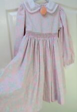 Heather Brown Hand Smocked Girls Dress Age 6-7 Pink 90s Vintage Occasion Party
