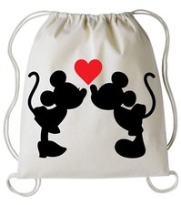 Mickey & Minnie Mouse Silhouette Disney Drawstring Bag
