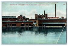 c1910 Phister Vogel Leather Co. Tannery Exterior Cheboygan Michigan MI Postcard