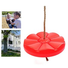 Red Heavy Duty Plastic Disc Tree Swing With PE Rope For Kids Children Outdoo HOT