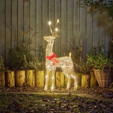 Christmas Reindeer LED Decoration Gold Light Up Stag Xmas Ornament Large 90cm