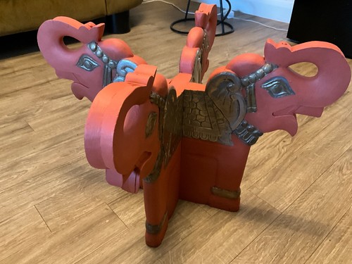 Coffee table base elephants - table,