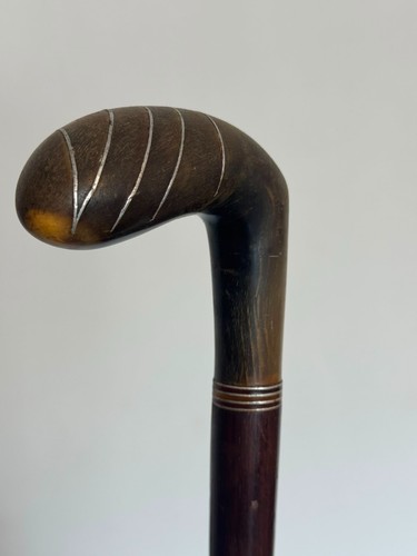 Hand carved walking stick horn - hand,