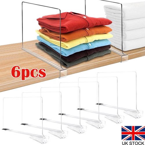 Clear shelf dividers - 6x,