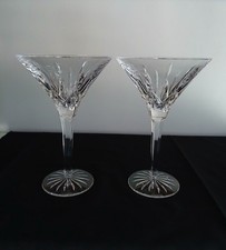 2 Waterford Martini Lismore Oversized Glasses 7 3/4" Tall