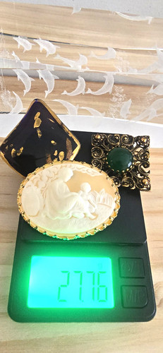 3pc cameo brooch - 3pc, lot,