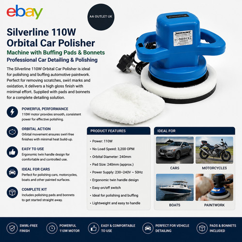 Silverline 110w orbital car - silverline,