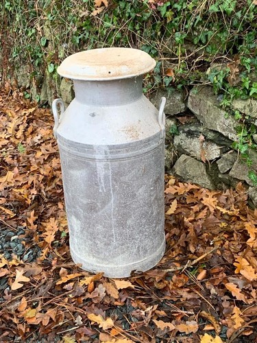 Vintage aluminium milk churn - aluminium,