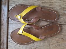 Coach Ladies Yellow Leather Flip Flop Thongs EU Size 40 Only Worn Once RP £175