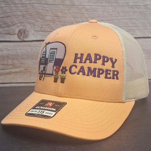 Happy camper girl embroidered - happy,