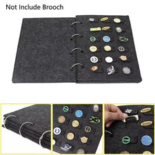 Felt Brooch Storage Book Metal Badge Chest Holder Pin Display Case Brooch Board