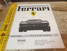 1970s ?  FERRARI Original Sales Brochure  - Boxer ,  365 GT4 , 308 GT DINO 