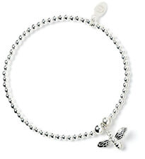 Sterling Silver Ball Bead Bracelet with Bumble Bee Charm