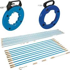 Cable Access Kit 1M & 330mm Electricians Puller Rods & Fish Tape 15m / 30m