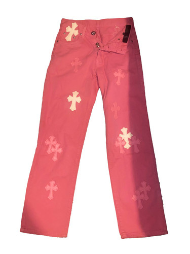 Pink chrome hearts jeans - chrome,
