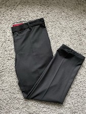 Meyer Trousers Mens W40 L30 Dark Charcoal Wool Blend Stretch Smart Casual Formal