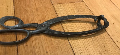 Antique solid brass fire tongs - solid,