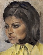 Large Vintage Oil Portrait